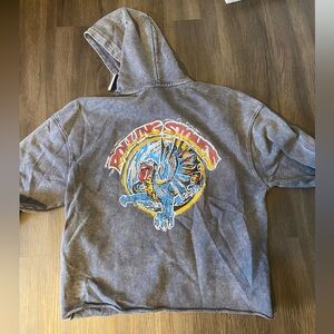 Rolling Stones cropped style hoodie